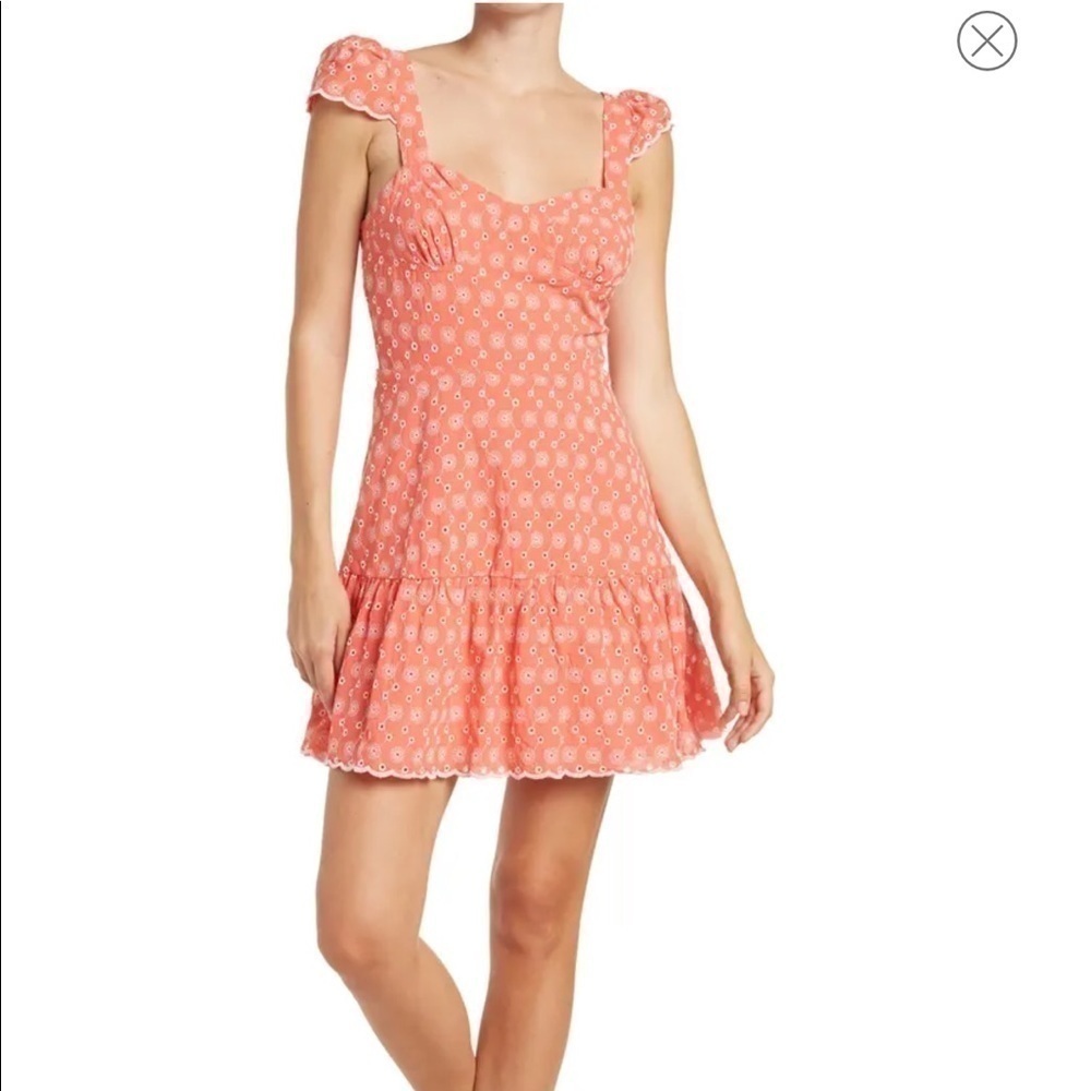 NWT Betsey Johnson - DITSY EYELET BUSTIER MINI DRESS PINK size L